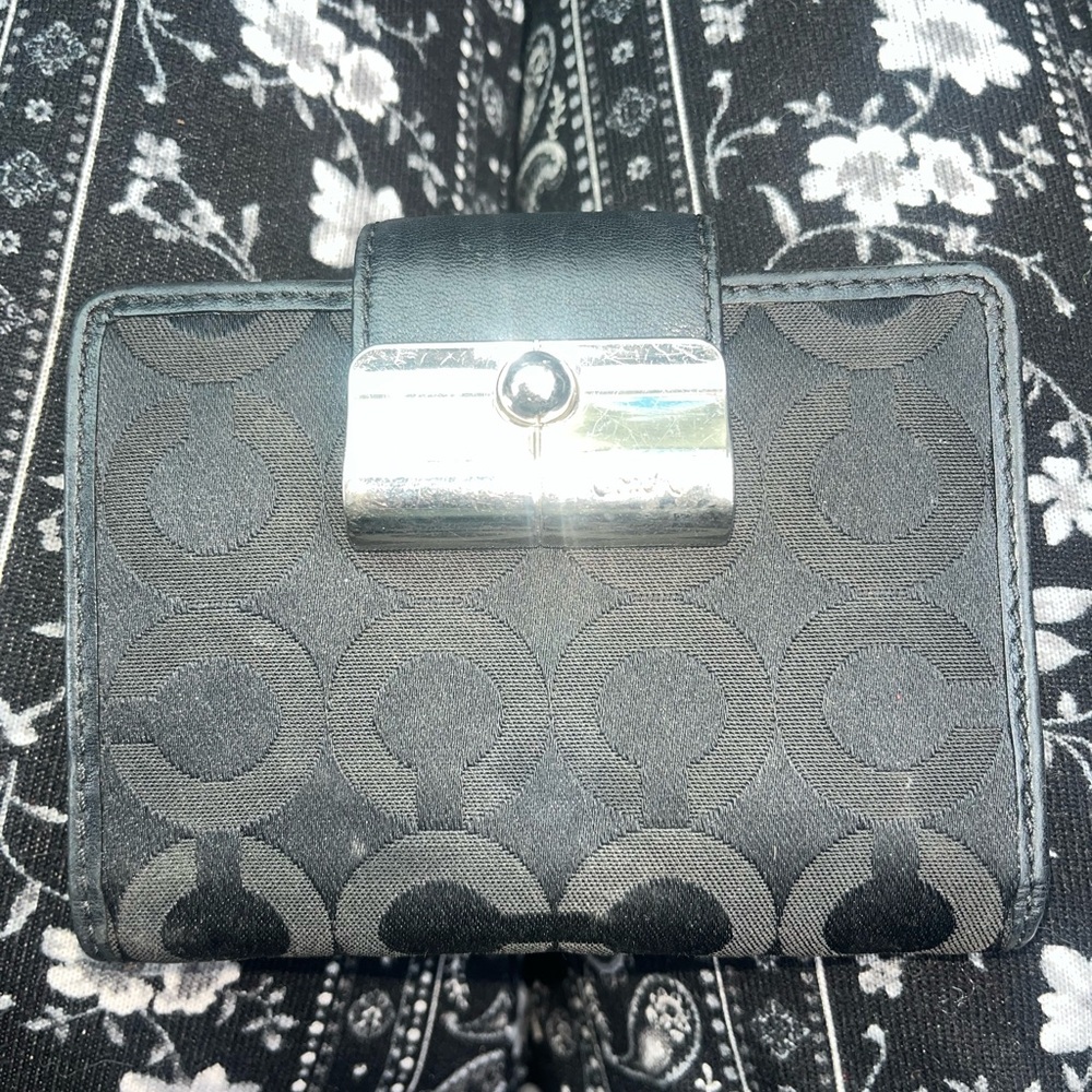 Coach Wallet Black USED Y0405-47